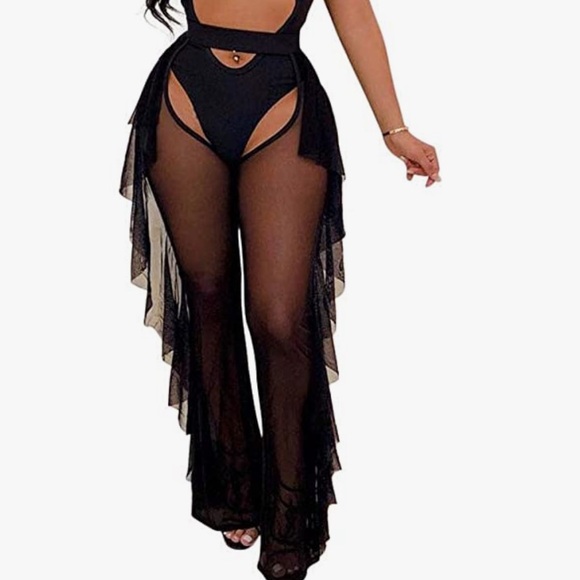 Sheer Mesh Short Chaps with Ruffle Detail main image 0